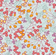 Winter Berries Seamless Pattern Background