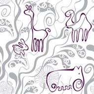 Seamless baby animal ornament