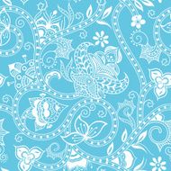 Aqua Blue Floral Pattern