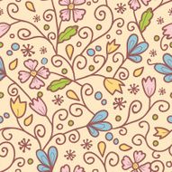 Folk Garden seamless pattern