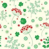 Garden flowers and herbs seamless background N2