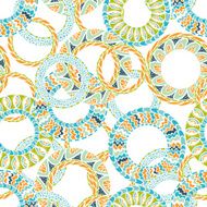 Colorful ethnicity round ornament vector seamless pattern