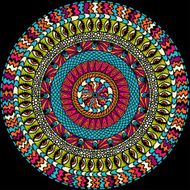 Colorful ethnicity round ornament mosaic vector background