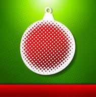 Christmas and New year holidays vector card with ball