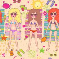 Girls sunbathing
