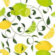 Citrus swirling seamless vector pattern EPS10