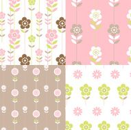 Pretty Retro floral pattern set