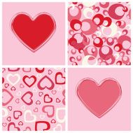 Seamless backgrounds and hearts design