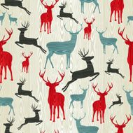 Wooden Christmas season deer pattern