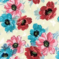 Elegance Seamless color flowers pattern on light background