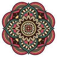 multicolored vector mandala in retro style
