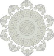 Lace floral colorful ethnic ornament