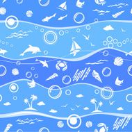 Seamless Beach Vector Pattern N2