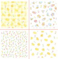 Cute patterns of flora birds and insects