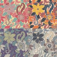 Colorful retro floral seamless pattern