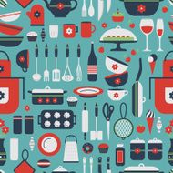 Seamless pattern of kitchen utensils