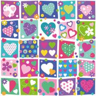 colorful heart shape collection pattern