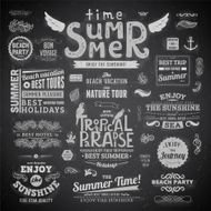Chalkboard Summer vector elements