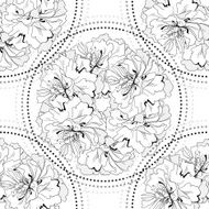 seamless monochrome geometric pattern from gentle flowers