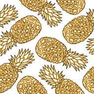 Seamless pattern with pineapples N12