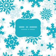 Blue Frost Snowflakes Holiday Frame Seamless Pattern Background
