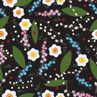 Floral spring seamless vector background