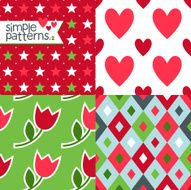 Set of four simple seamless patterns N2