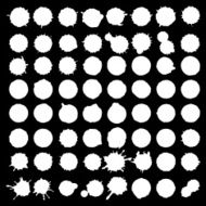 white spots set of 64 items isolated