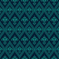Luxury Damask seamless pattern Blue color Vector illustrations N2