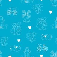 Seamless pattern with Dutch ornaments N2