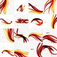 Red and orange color lines composition N2
