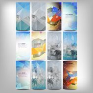 Big colored abstract banners set Conceptual triangle design vector templates N2