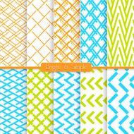 Bright and simple orange blue green pattern set
