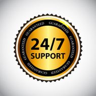 Vector 24 7 SUPPORT Sign Label Template N2
