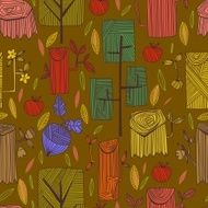 Graphic spring concept background in vector apples hemp and ac