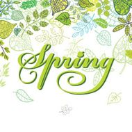 Spring composition Leaves branches Seasonal background