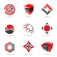 Abstract black and red Icon