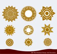 Vector set of Thai ornament design and decoration N3