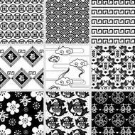 Seamless black and white pattern N13