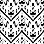 Black and white ikat middle east fabric seamless pattern N2