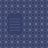 Text frame Traditional Japanese Embroidery Ornament Seamless vector