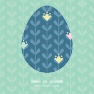 Vector blloming vines stripes Easter egg sillhouette frame card template