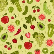 Seamless pattern with fruits and vegetables N3