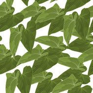 Seamless background with leaves Vector illustration