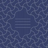 Text frame Traditional Japanese Embroidery Ornament with waves