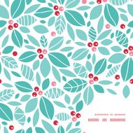 Vector christmas holly berries frame corner pattern background