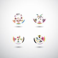 set of abstract color circle icon for design N2