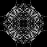 Hand-painted graphic pattern in modern style eastern ornament lace