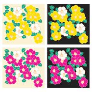 Camellia Floral Patterns (Yellow and Pink) &ndash; Illustration