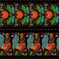 Folk gorodets painting seamless